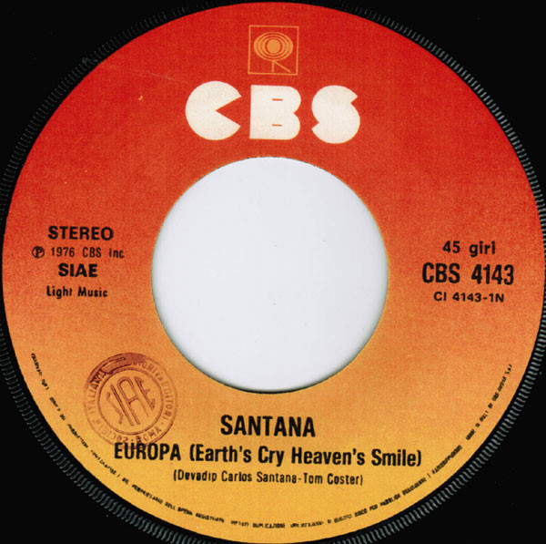 Santana - Europa / Take Me With You | CBS (CBS 4143) - 3