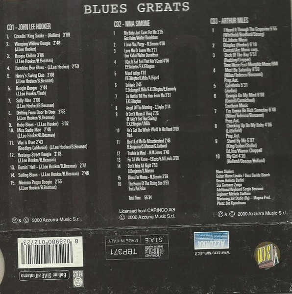 John Lee Hooker , Nina Simone , Arthur Miles - Blues Greats | Azzurra Music (TBP371) - 2