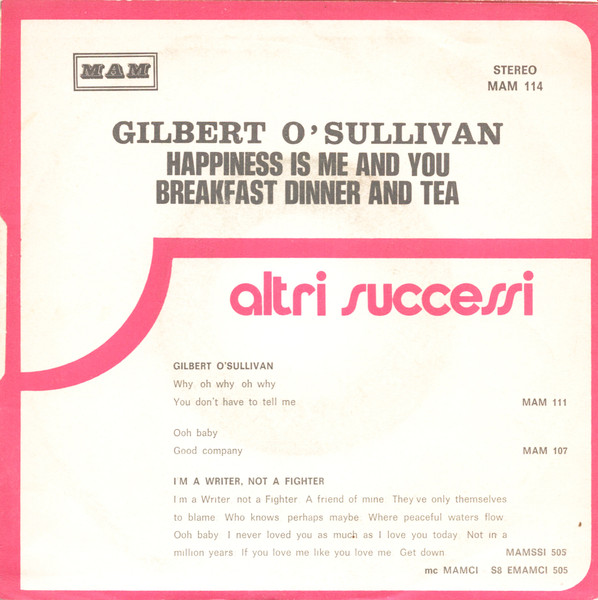 Gilbert O'Sullivan - Happiness Is Me And You | MAM (MAM 114) - 2