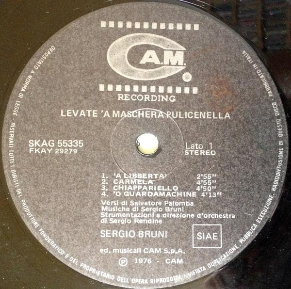 Sergio Bruni - Levate 'A Maschera Pulicenella | CAM (SKAG 55335) - 3