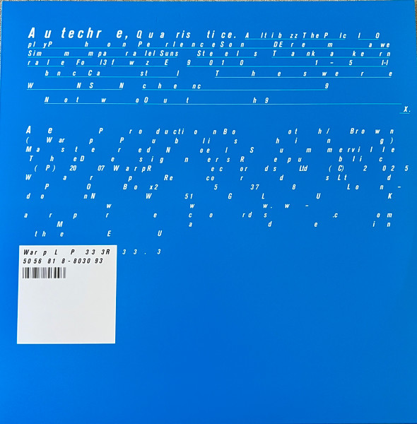 Autechre - Quaristice | Warp Records (WARPLP333R)