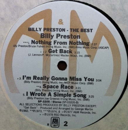 Billy Preston - The Best | A&M Records (SP-3205) - 4