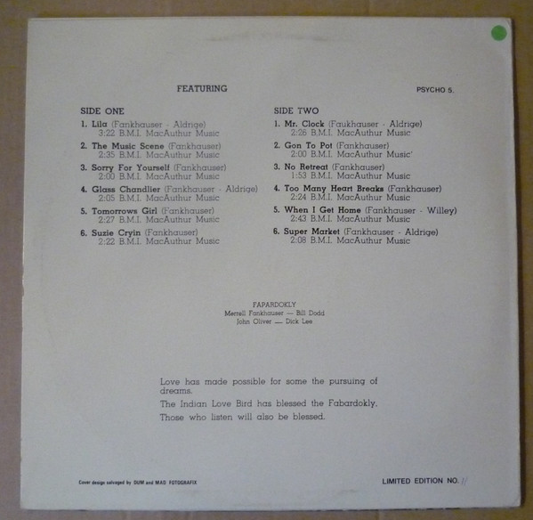 Fapardokly - Fapardokly -LP - No 124/300 | Psycho Records (PSYCHO 5) - 2