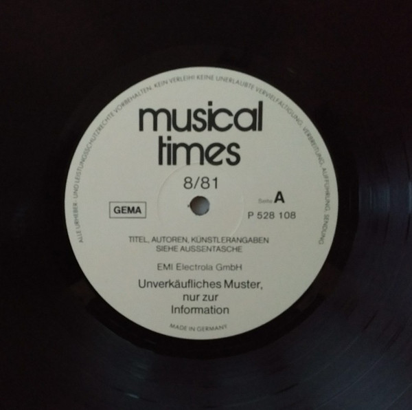 Various - Musical Times • Ausgabe 9'81 | EMI Electrola (P 528 108) - 3 Various - Musical Times • Ausgabe 9'81 | EMI Electrola (P 528 108) - 3