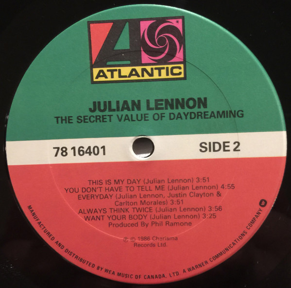 Julian Lennon - The Secret Value Of Daydreaming | Atlantic (78 16401) - 4
