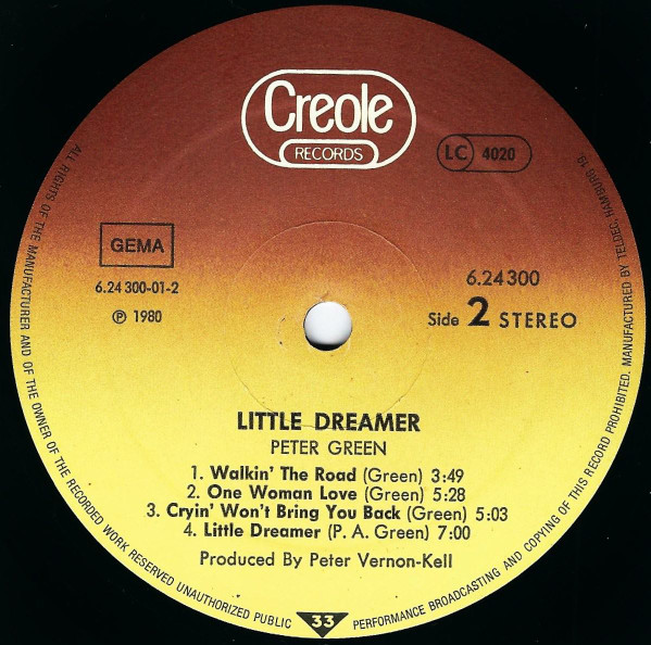 Peter Green - Little Dreamer | Creole Records (6.24 300) - 4