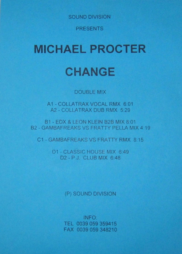 Michael Procter - Change | Sound Division (SD 2101) - main Michael Procter - Change | Sound Division (SD 2101) - main