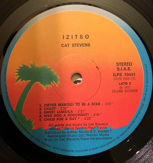Cat Stevens - Izitso | Island Records (ILPS 19451) - main