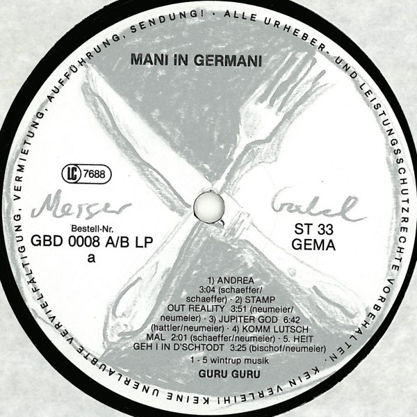 Guru Guru - Mani In Germani | Messer Und Gabel (GBD 008 A+B) - 3