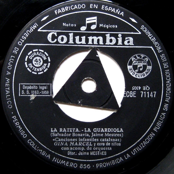 Gina Marcel / Enrique Casademont Y Pilar Montero - Canciones Infantiles Catalanas | Columbia (ECGE 71147) - 4