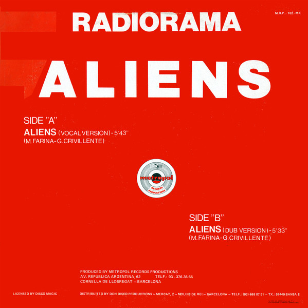 Radiorama - Aliens | Metropol Records (MRP-102-MX) - 2