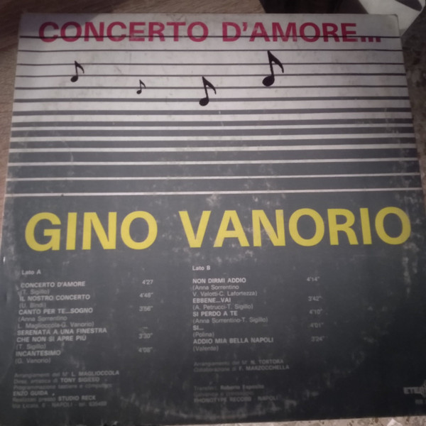 Gino Vanorio - Concerto D'Amore... | Eterfon (RR 82) - 2