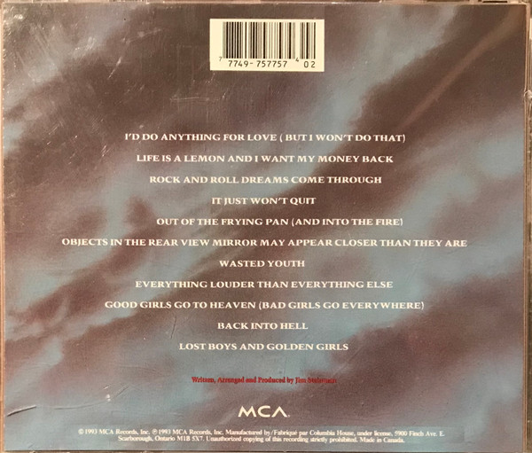 Meat Loaf - Bat Out Of Hell II: Back Into Hell [CD] | MCA Records (CMCASD 10699) - 2