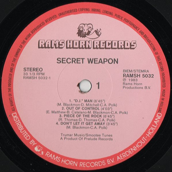 Secret Weapon - Secret Weapon | Rams Horn Records (RAMSH 5032) - 3 Secret Weapon - Secret Weapon | Rams Horn Records (RAMSH 5032) - 3