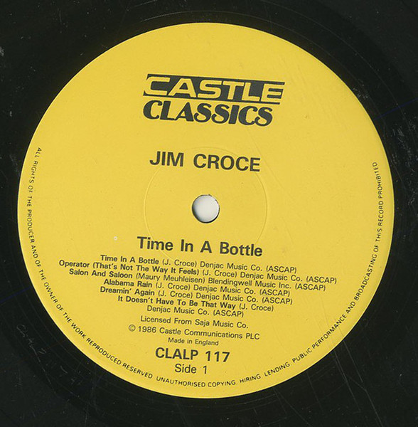Jim Croce - Time In A Bottle | Castle Classics (CLALP 117) - 3 Jim Croce - Time In A Bottle | Castle Classics (CLALP 117) - 3