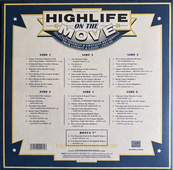 Various - Highlife On The Move (Selected Nigerian & Ghanaian Recordings From London & Lagos - 1954-66) | Soundway (SNDWLP060) - 2