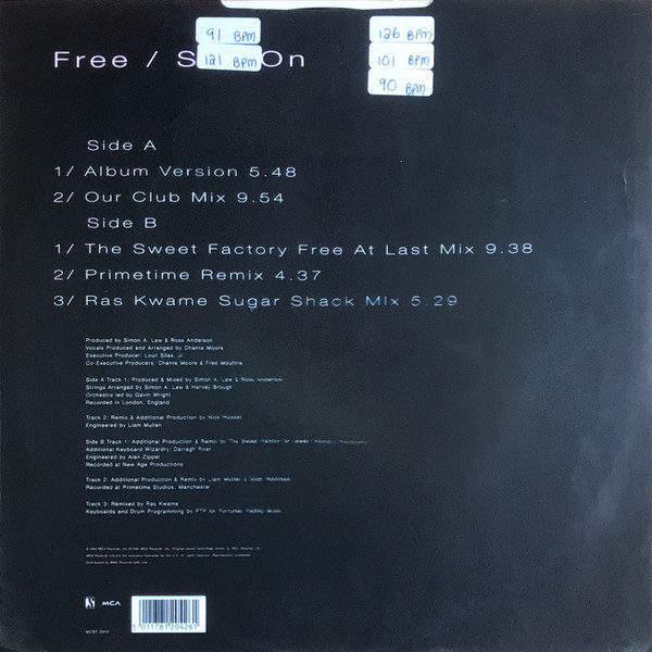 Chanté Moore - Free / Sail On | MCA Records (MCST 2042) - 4