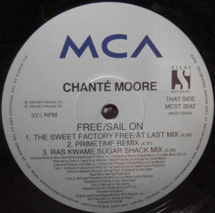Chanté Moore - Free / Sail On | MCA Records (MCST 2042) - 2