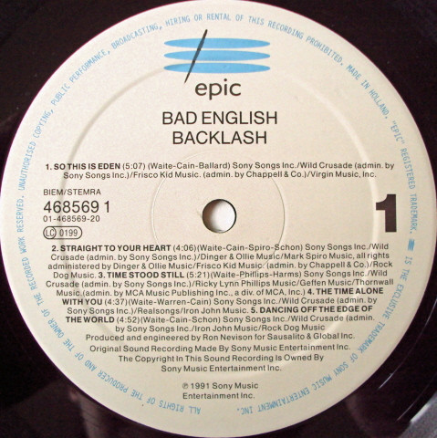 Bad English - Backlash | Epic (468569 1) - 2