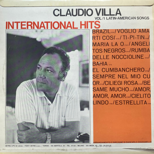 Claudio Villa - International Hits Vol/1 Latin-American Songs | Cetra (LPS 22) - 2 Claudio Villa - International Hits Vol/1 Latin-American Songs | Cetra (LPS 22) - 2