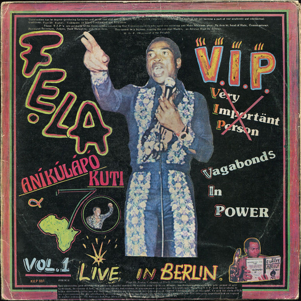 Fela Kuti & Africa 70 - V.I.P. (Vagabonds In Power) - Live In Berlin Vol. 1 | Jofabro (KILP 001)
