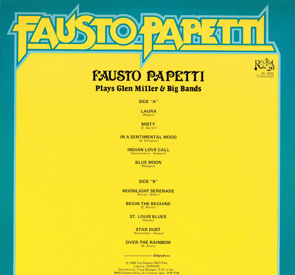 Fausto Papetti - Plays Glen Miller & Big Bands [Vinyl] | Récital (RL-2422) - 2