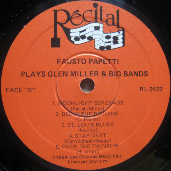 Fausto Papetti - Plays Glen Miller & Big Bands [Vinyl] | Récital (RL-2422) - 4