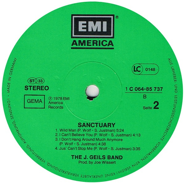 The J. Geils Band - Sanctuary. | EMI America (1C 064-85 737) - 3