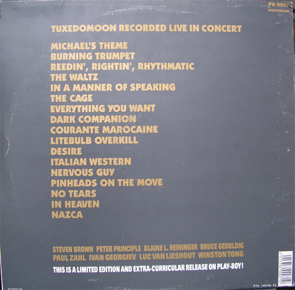 Tuxedomoon - Ten Years In One Night (Live) | Play-Boy (PB 5921) - 2