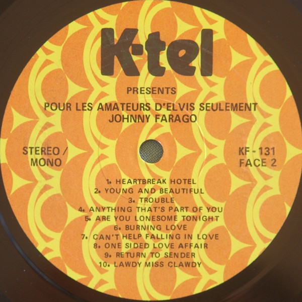 Johnny Farago - Pour Les Amateurs D'Elvis Seulement | K-tel (KF-131) - 2 Johnny Farago - Pour Les Amateurs D'Elvis Seulement | K-tel (KF-131) - 2