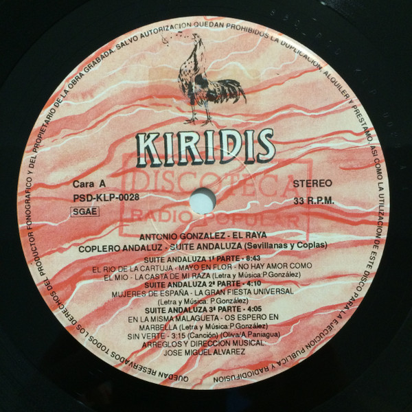 Antonio González "El Raya" - Coplero Andaluz - Suite Andaluza (Sevillanas Y Coplas) | Kiridis (PSD-KLP-0028) - 3