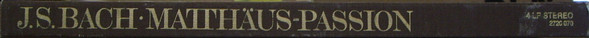 Johann Sebastian Bach , Gundula Janowitz • Christa Ludwig • Peter Schreier • Horst R. Laubenthal • Dietrich Fischer-Dieskau • Walter Berry • Anton Diakov , Wiener Singverein • Berliner Philharmoniker , Herbert Von Karajan - Matthäus-Passion=St. Matthew Passion=La Passion Selon Saint Matthieu | Deutsche Grammophon (2720 070) - 4