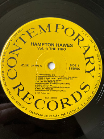 Hampton Hawes Trio - Hampton Hawes Trio, Vol. 1 | Contemporary Records (C3505) - 3 Hampton Hawes Trio - Hampton Hawes Trio, Vol. 1 | Contemporary Records (C3505) - 3