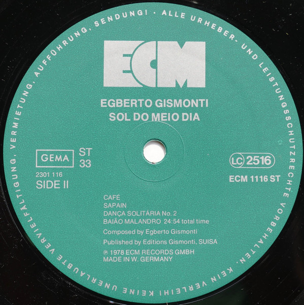 Egberto Gismonti - Sol Do Meio Dia | ECM Records (ECM 1116) - 2