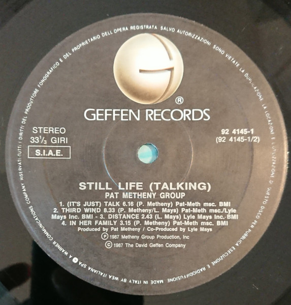 Pat Metheny Group - Still Life (Talking) | Geffen Records (92 4145-1) - 4