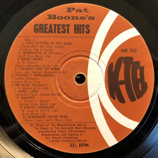 Pat Boone - Pat Boone's Greatest Hits | K-Tel (NE 703) - 3 Pat Boone - Pat Boone's Greatest Hits | K-Tel (NE 703) - 3