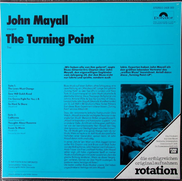 John Mayall - The Turning Point | Polydor (2428 303) - 2 John Mayall - The Turning Point | Polydor (2428 303) - 2