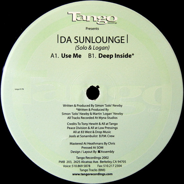 Da Sunlounge - Use Me | Tango Recordings (TANGO 017) - 2