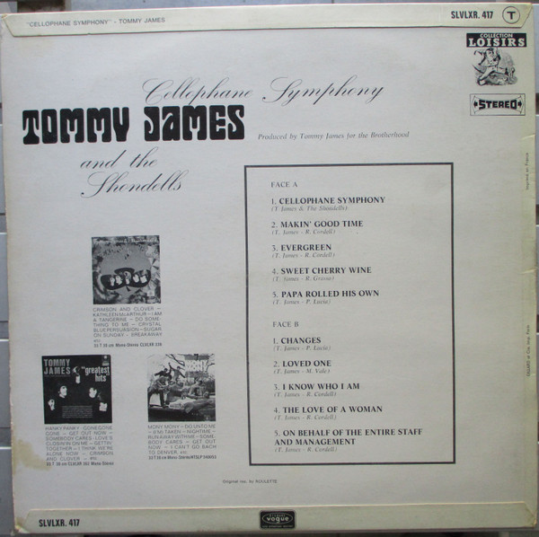 Tommy James & The Shondells - Cellophane Symphony | Roulette (SLVLXR.417) - 2
