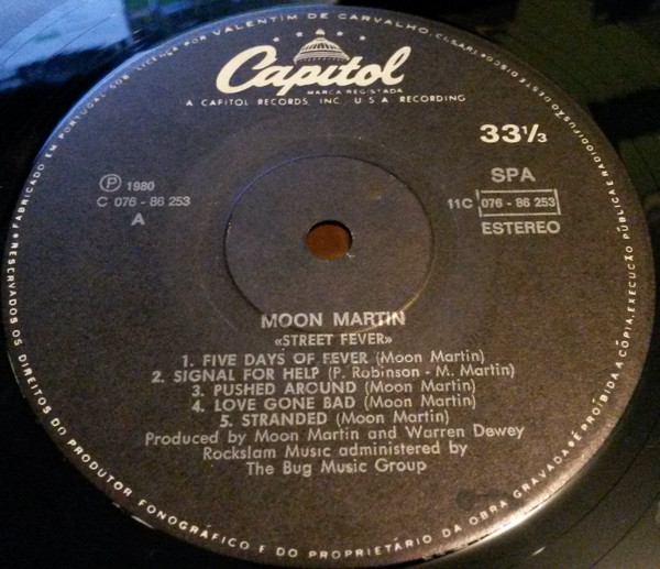 Moon Martin - Street Fever | Capitol Records (076 - 86 253) - 3