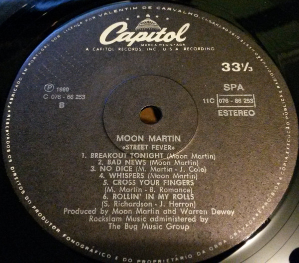 Moon Martin - Street Fever | Capitol Records (076 - 86 253) - 4
