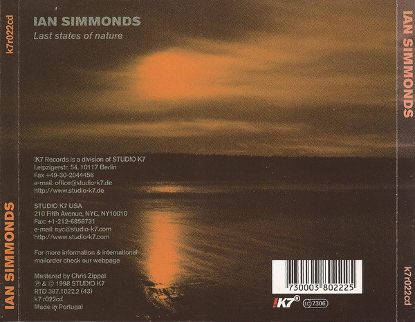 Ian Simmonds - Last States Of Nature | !K7 Records (k7r022cd) - 2