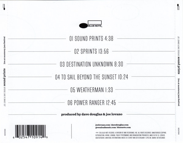 Joe Lovano & Dave Douglas - Sound Prints (Live At Monterey Jazz Festival) | Blue Note (0602547109149)