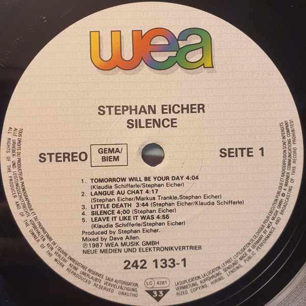 Stephan Eicher - Silence | WEA (242 133-1) - 3