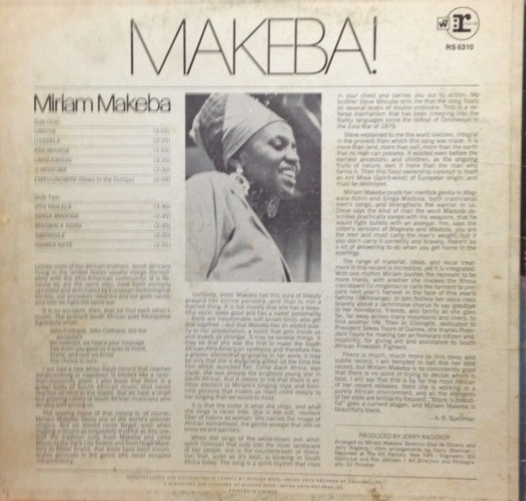 Miriam Makeba - Makeba! | Reprise Records (RS 6310) - 2