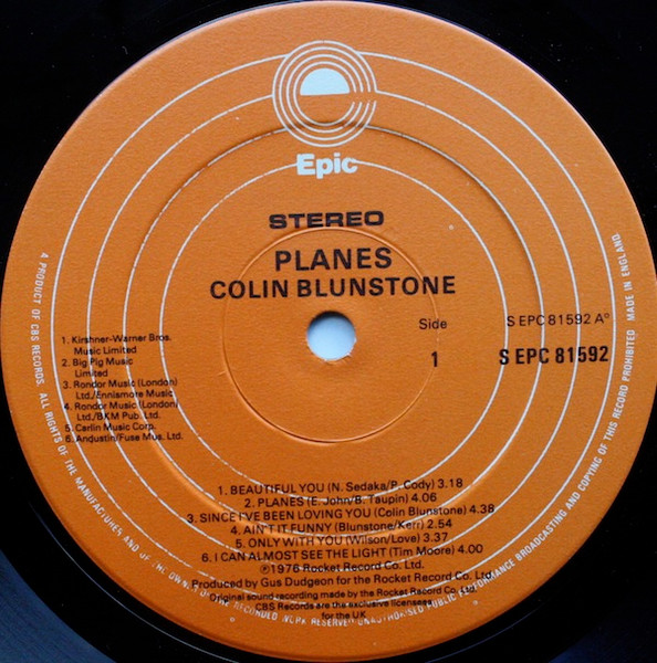 Colin Blunstone - Planes | Epic (EPC 81592) - 3