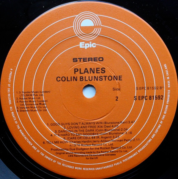 Colin Blunstone - Planes | Epic (EPC 81592) - 4