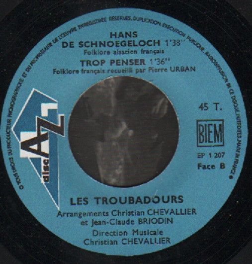 Les Troubadours - Colchiques Dans Les Près | Disc'Az (EP 1 207) - 4