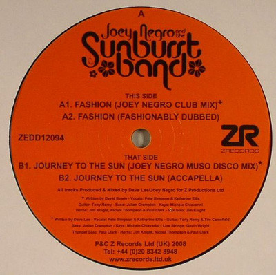 Joey Negro And The Sunburst Band - Fashion | Z Records (ZEDD 12 094) - main Joey Negro And The Sunburst Band - Fashion | Z Records (ZEDD 12 094) - main