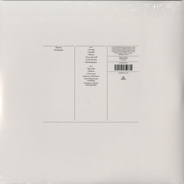 Pet Shop Boys - Elysium | Parlophone (0190295852771) - 2